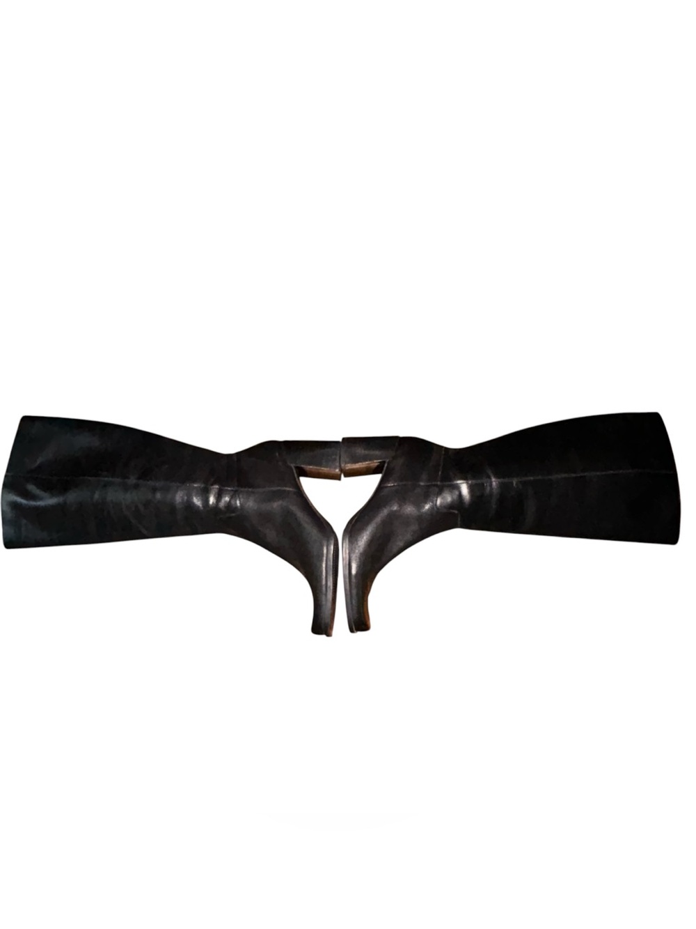 Westies Alexein Black Knee High Boots Women’s‎ Size 8M Leather Zip Block Heel - Picture 3 of 10